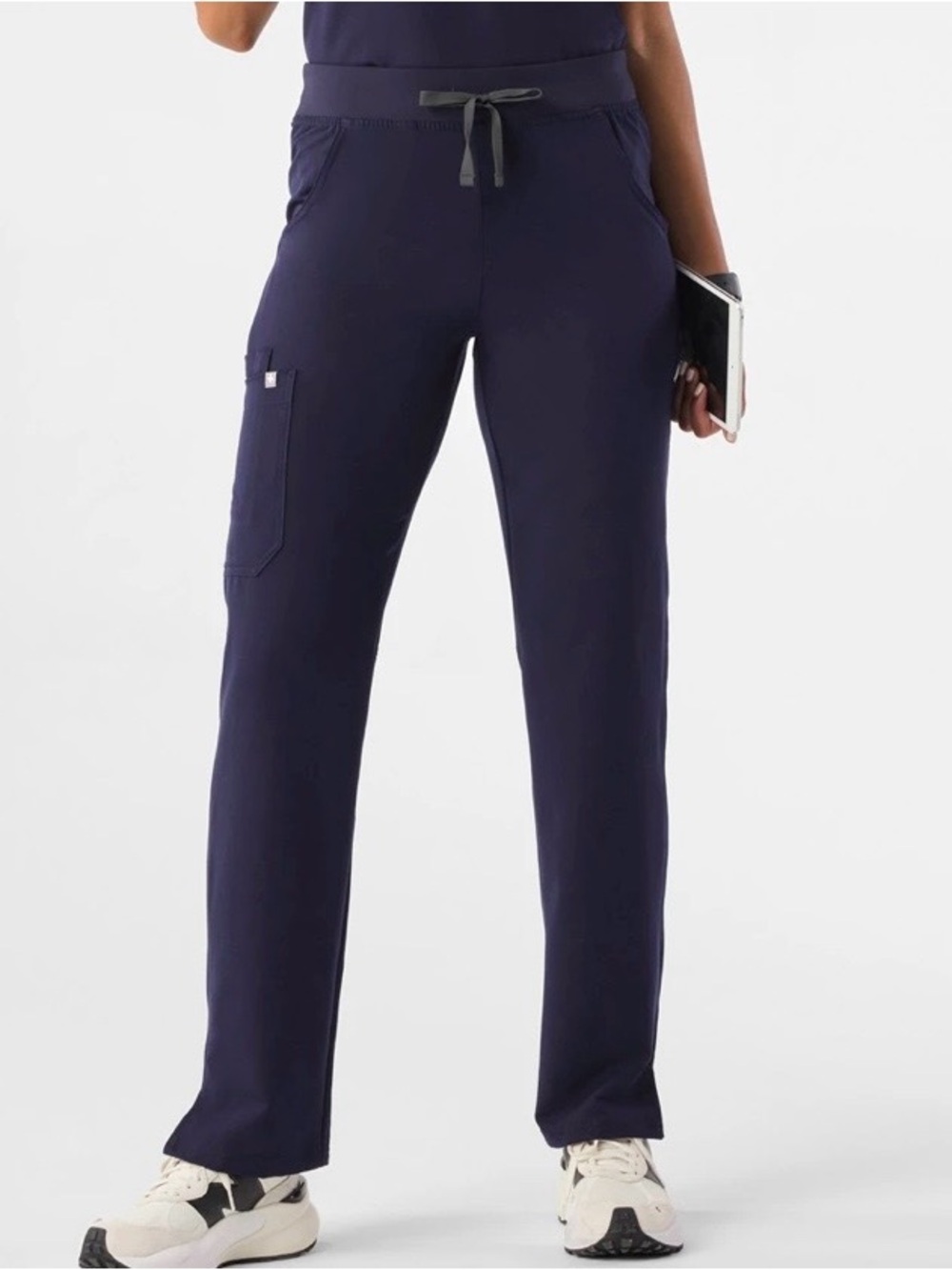 FIGS Kade Scrub Pants M/T Navy Medical Scrubs Mid Rise Straight Leg Cargo